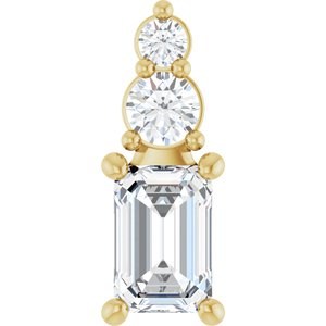 18K Yellow Gold 6x4 mm Emerald Pendant Mounting
