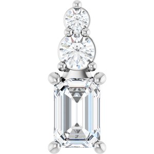 Sterling Silver 6x4 mm Emerald Pendant Mounting