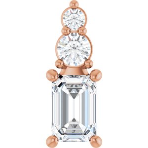 18K Rose Gold 6x4 mm Emerald Pendant Mounting