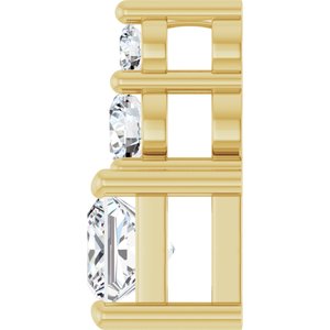 10K Yellow Gold 4x4 mm Square Pendant Mounting – image 5