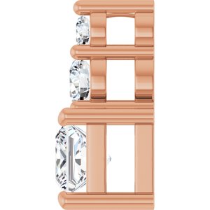 14K Rose Gold 4x4 mm Square Pendant Mounting – image 5