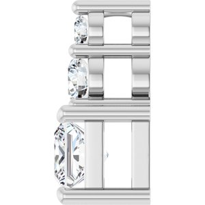 14K White Gold 4x4 mm Square Pendant Mounting – image 5