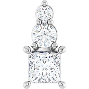 Continuum Sterling Silver 4x4 mm Square Pendant Mounting