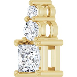 10K Yellow Gold 4x4 mm Square Pendant Mounting – image 3