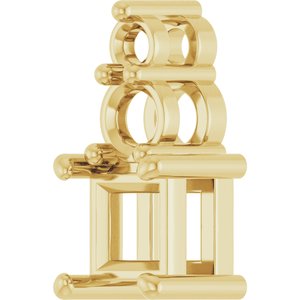 10K Yellow Gold 4x4 mm Square Pendant Mounting – image 4