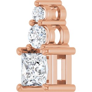 14K Rose Gold 4x4 mm Square Pendant Mounting – image 3