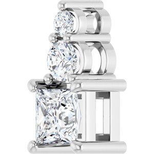 18K White Gold 4x4 mm Square Pendant Mounting – image 3