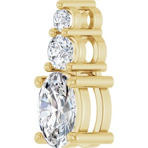 14K Yellow Gold 6.5x4.5 mm Oval Pendant Mounting – image 3