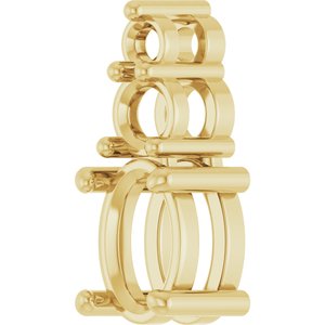 10K Yellow Gold 6.5x4.5 mm Oval Pendant Mounting – image 4