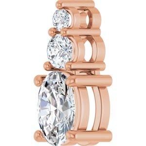 10K Rose Gold 6.5x4.5 mm Oval Pendant Mounting – image 3
