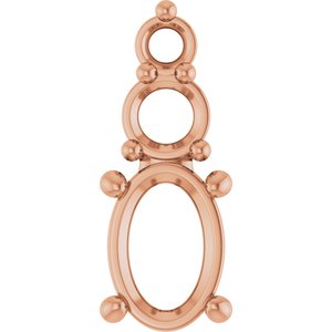 10K Rose Gold 6.5x4.5 mm Oval Pendant Mounting – image 2