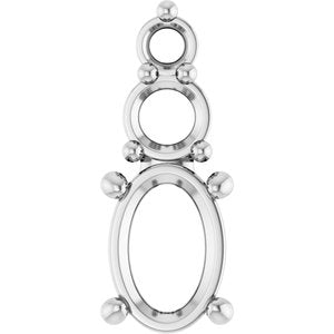 14K White Gold 6.5x4.5 mm Oval Pendant Mounting – image 2