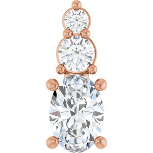18K Rose Gold 6.5x4.5 mm Oval Pendant Mounting