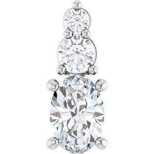 Platinum 6.5x4.5 mm Oval Pendant Mounting