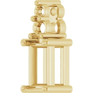 10K Yellow Gold 5x3 mm Straight Baguette Pendant Mounting – image 4