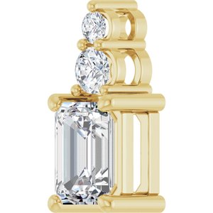 14K Yellow Gold 7x5 mm Emerald Pendant Mounting – image 3
