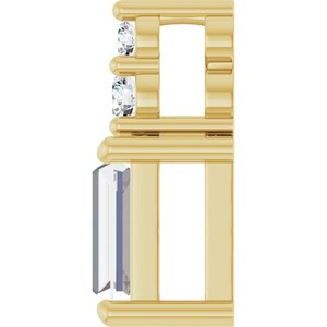 10K Yellow Gold 5x3 mm Straight Baguette Pendant Mounting – image 5