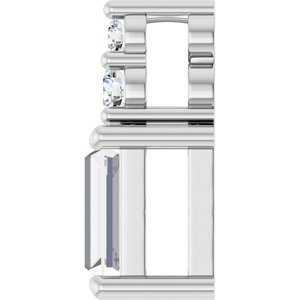 Continuum Sterling Silver 5x3 mm Straight Baguette Pendant Mounting – image 5