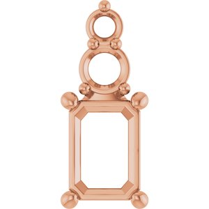 10K Rose Gold 7x5 mm Emerald Pendant Mounting – image 2