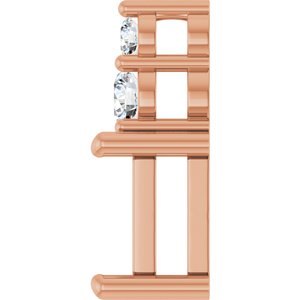 14K Rose Gold 7x5 mm Emerald 1/6 CTW Natural Diamond Semi-Set Pendant – image 6