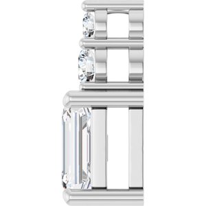 18K White Gold 7x5 mm Emerald Pendant Mounting – image 5