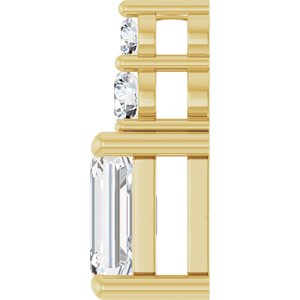 18K Yellow Gold 7x5 mm Emerald Pendant Mounting – image 5