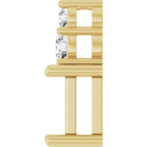 14K Yellow Gold 7x5 mm Emerald 1/6 CTW Lab-Grown Diamond Semi-Set Pendant – image 6