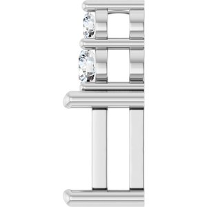 Platinum 7x5 mm Emerald 1/6 CTW Lab-Grown Diamond Semi-Set Pendant – image 6