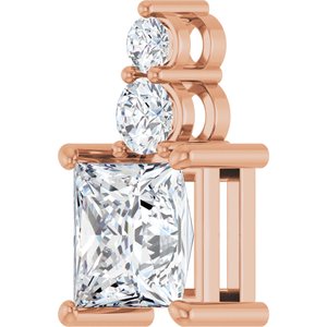 14K Rose Gold 7.5x7.5 mm Square Pendant Mounting – image 3