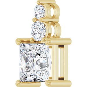 18K Yellow Gold 7.5x7.5 mm Square Pendant Mounting – image 3