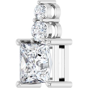 Platinum 7.5x7.5 mm Square Pendant Mounting – image 3