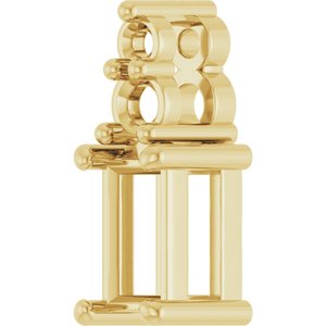 14K Yellow Gold 4.5x2.5 mm Straight Baguette Pendant Mounting – image 4