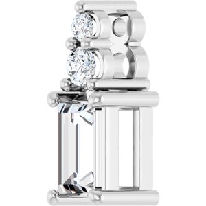 Continuum Sterling Silver 4.5x2.5 mm Straight Baguette Pendant Mounting – image 3