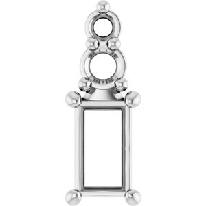 Continuum Sterling Silver 4.5x2.5 mm Straight Baguette Pendant Mounting – image 2