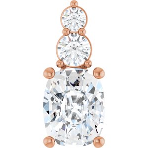 14K Rose Gold 9x7 mm Elongated Cushion Pendant Mounting
