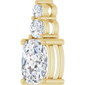 18K Yellow Gold 9x7 mm Elongated Cushion Pendant Mounting – image 3
