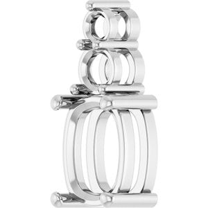 10K White Gold 9x7 mm Elongated Cushion Pendant Mounting – image 4