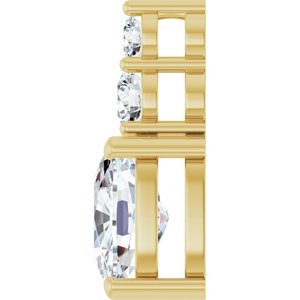 18K Yellow Gold 9x7 mm Elongated Cushion Pendant Mounting – image 5