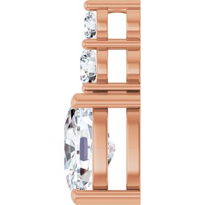18K Rose Gold 9x7 mm Elongated Cushion Pendant Mounting – image 5