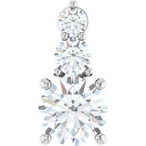 14K White Gold 7.4 mm Round Pendant Mounting