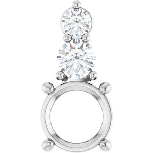 14K White Gold 7.4 mm Round 1/3 CTW Natural Diamond Semi-Set Pendant – image 2