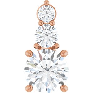 14K Rose Gold 7.4 mm Round 1/3 CTW Lab-Grown Diamond Semi-Set Pendant