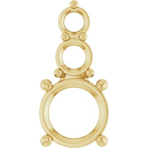10K Yellow Gold 7.4 mm Round Pendant Mounting – image 2