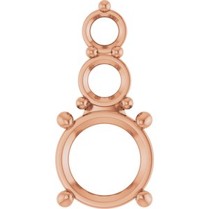 18K Rose Gold 7.4 mm Round Pendant Mounting – image 2