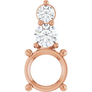 14K Rose Gold 7.4 mm Round 1/3 CTW Lab-Grown Diamond Semi-Set Pendant – image 2