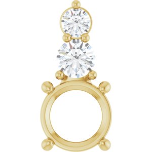 14K Yellow Gold 7.4 mm Round 1/3 CTW Lab-Grown Diamond Semi-Set Pendant – image 2