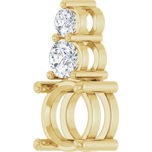 14K Yellow Gold 7.4 mm Round 1/3 CTW Natural Diamond Semi-Set Pendant – image 4