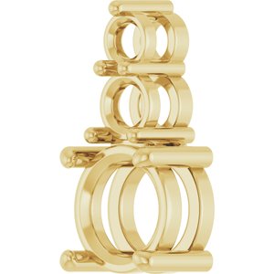 18K Yellow Gold 7.4 mm Round Pendant Mounting – image 4