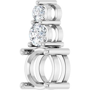 Platinum 7.4 mm Round 1/3 CTW Natural Diamond Semi-Set Pendant – image 4