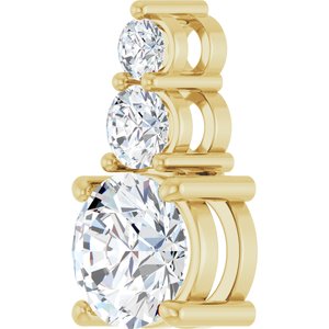 18K Yellow Gold 7.4 mm Round Pendant Mounting – image 3